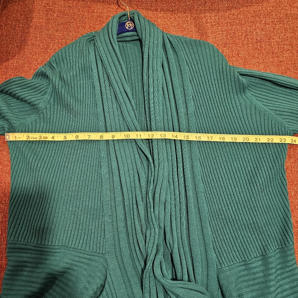 Unbranded Teal blue mixed Rib drape cardigan XXL - Picture 6 of 7